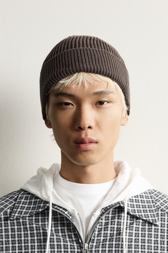 PURL KNIT BEANIE - Brown by Zara - Image 0