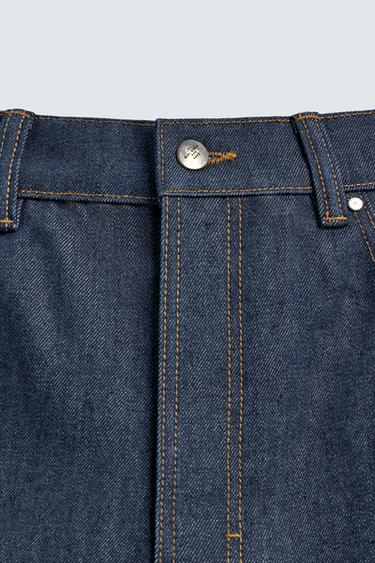 JORTS EN DENIM AVEC POCHE BRODÉE - Indigo de Zara - Image 7
