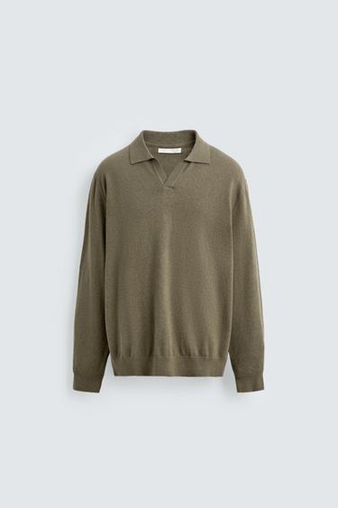 ТЕКСТУРАЛЫ ТОҚЫМА ПОЛО ЖЕЙДЕСІ - Ашық хаки Zara компаниясынан
