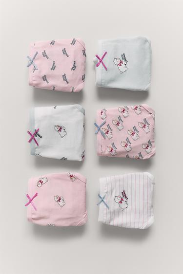Zara 2-6 YEARS/ SIX-PACK OF SHEEP UNDERWEAR - Pink
