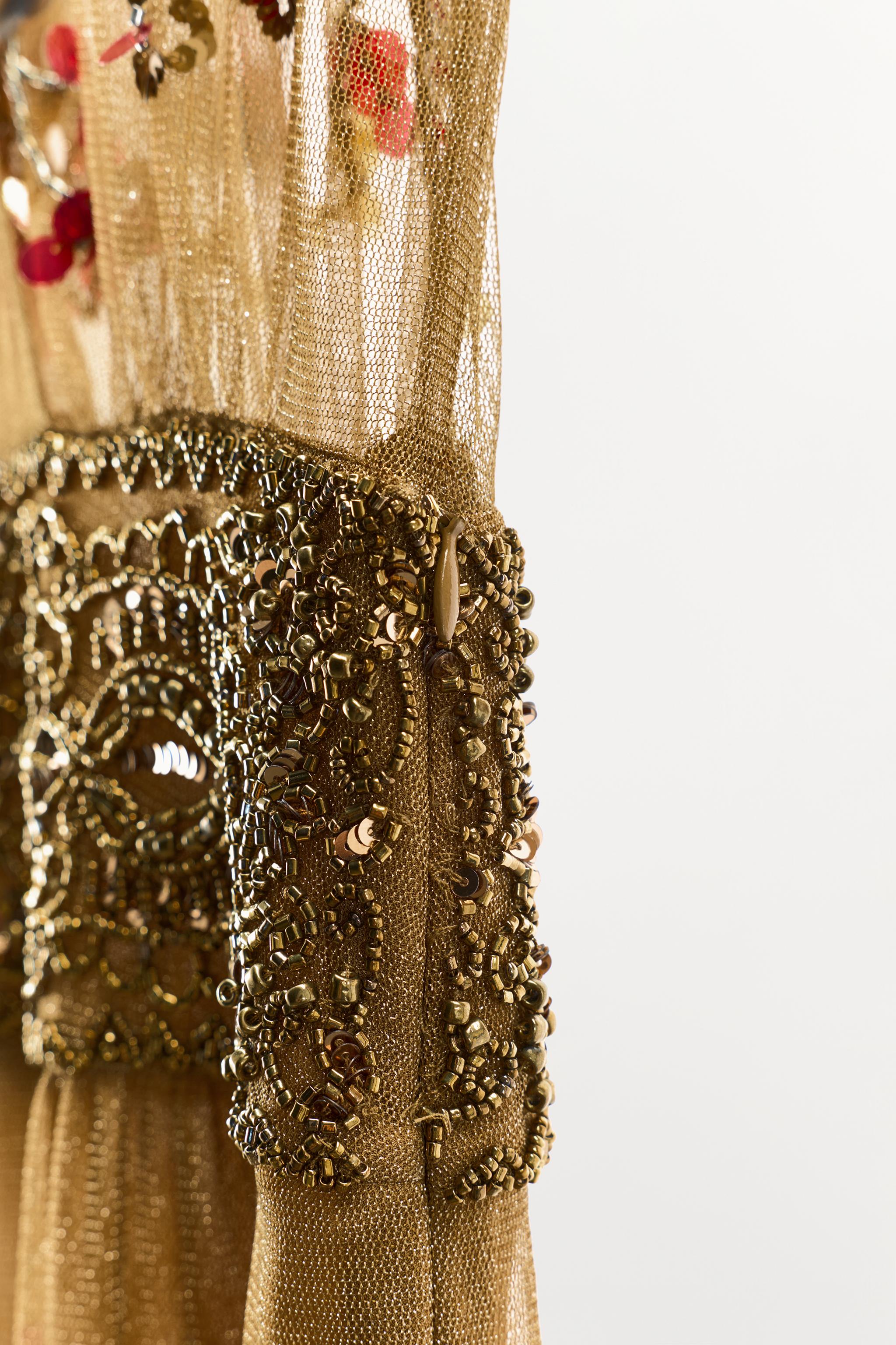 METALLIC THREAD BEADED DRESS