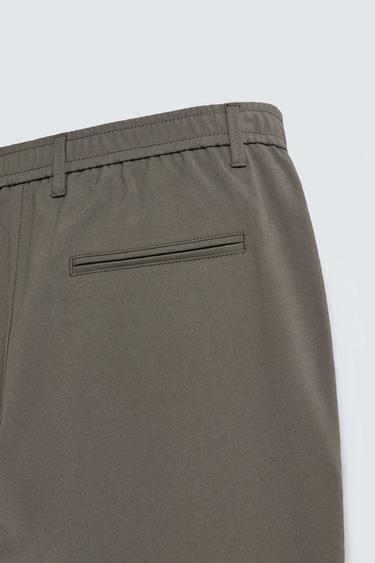 Zara SLIM FIT STRETCH PANTS - Brown / Taupe