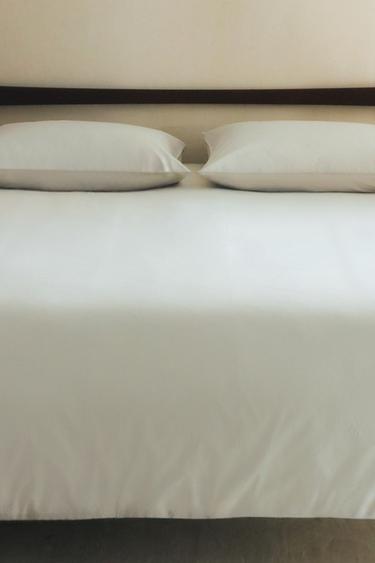WASHED COTTON PERCALE DUVET COVER X SOCIETY LIMONTA - Stone by Zara