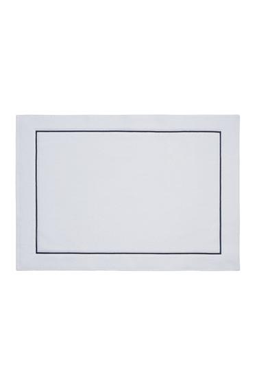 BATH MAT WITH TRIM - Navy / White by Zara