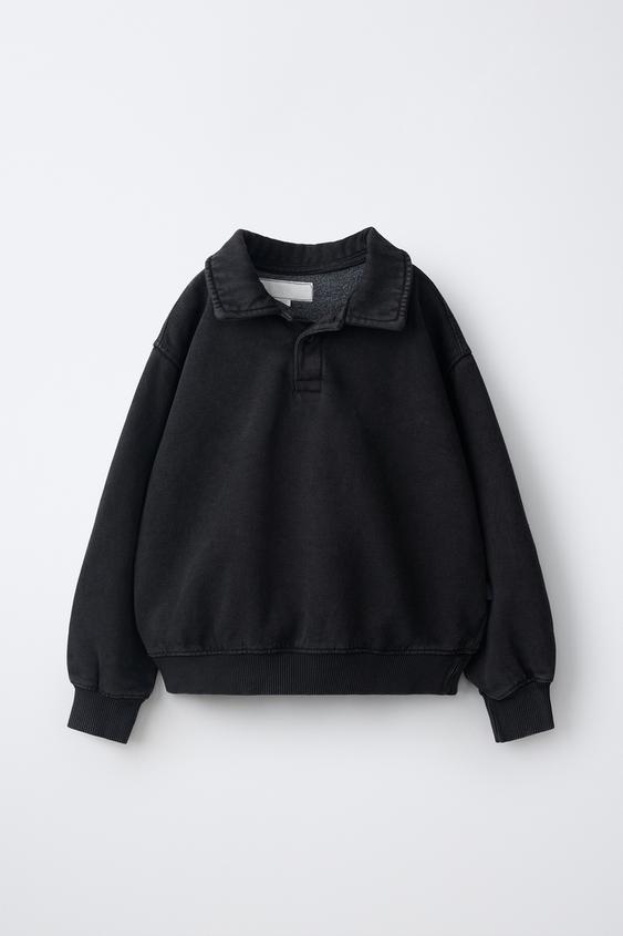 POLO COLLAR SWEATSHIRT - Grey de Zara - Imagen 0