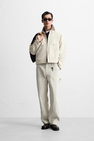 PAINT SPLATTER JACKET - Oyster-white by Zara