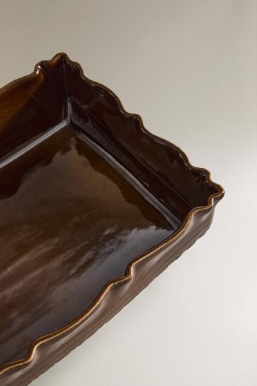 TEXTURED STONEWARE OVEN SERVING DISH - Dark brown by Zara - Image 2