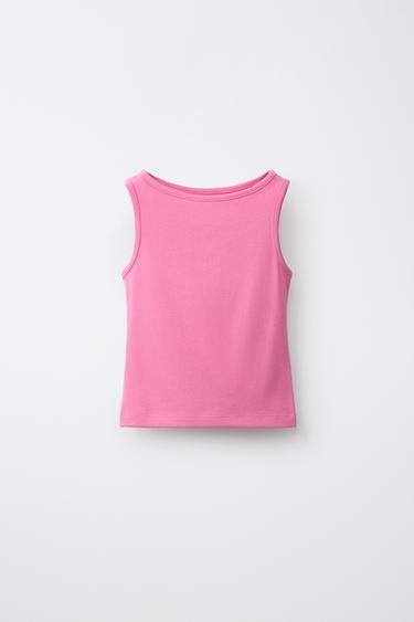 PLAIN MODAL BLEND TOP - Pink by Zara