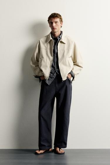 STUDDED RELAXED FIT JACKET - Vanilla by Zara