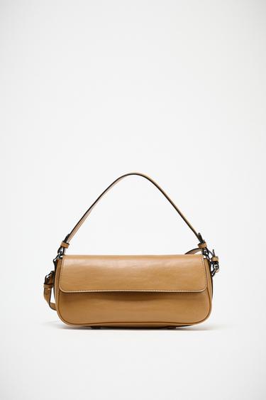 ÇANTË POSTIERI ME DY RRIPA - Ngjyrë toke e errët nga Zara