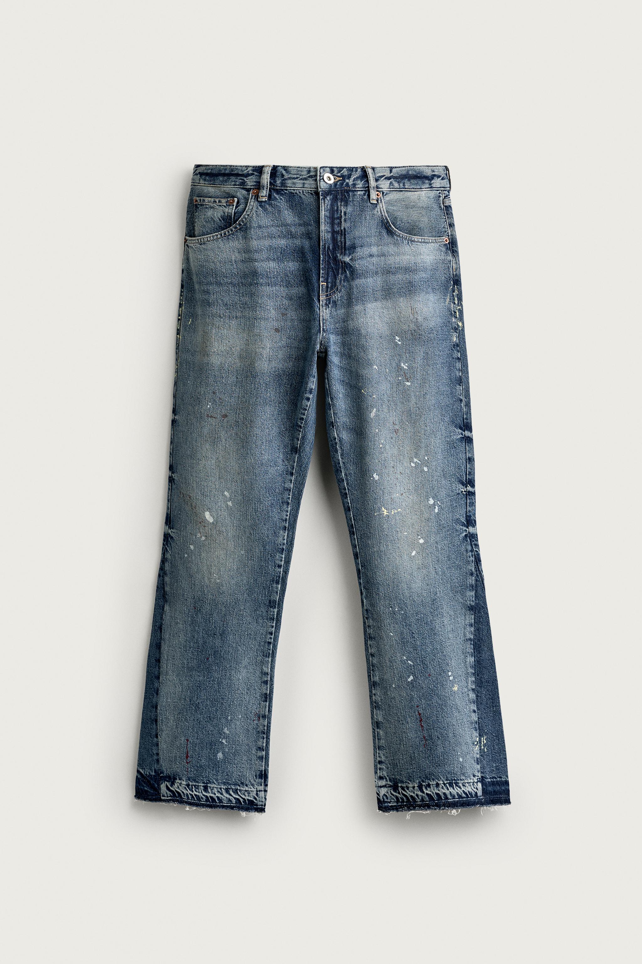 SPLATTER PRINT FLARE FIT JEANS