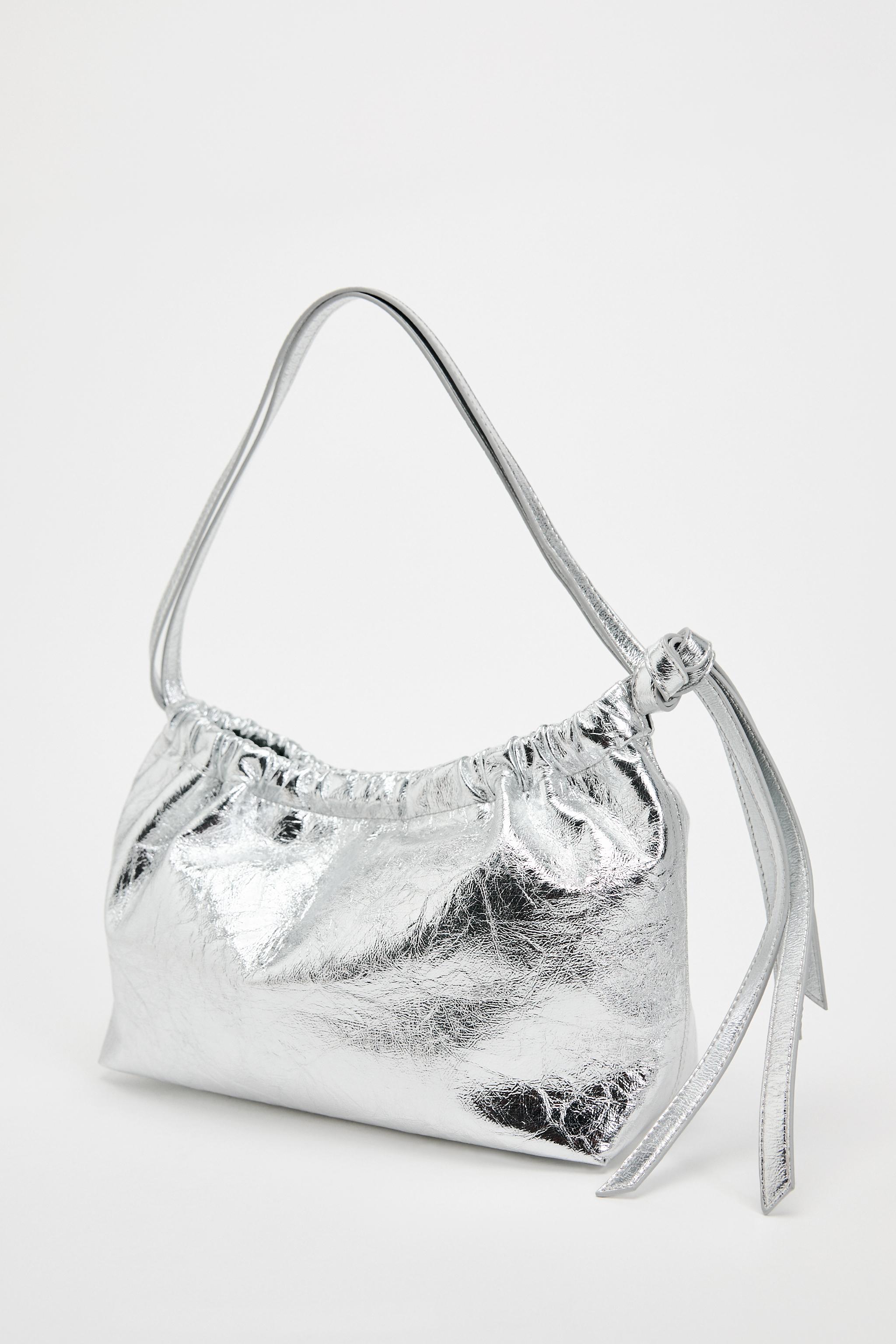 METALLIC CROSSBODY BAG Silver ZARA United States