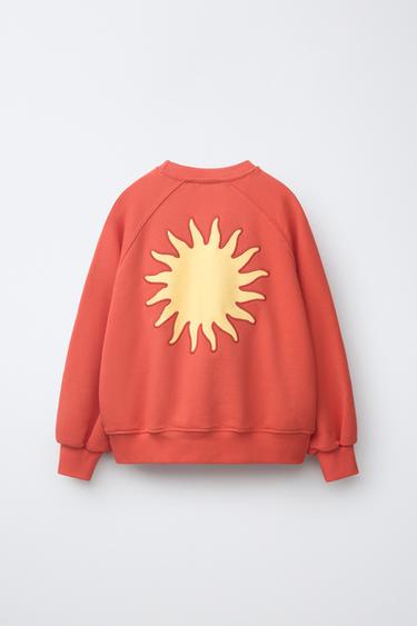 SUN PRINT SWEATSHIRT - Orange by Zara - Image 1