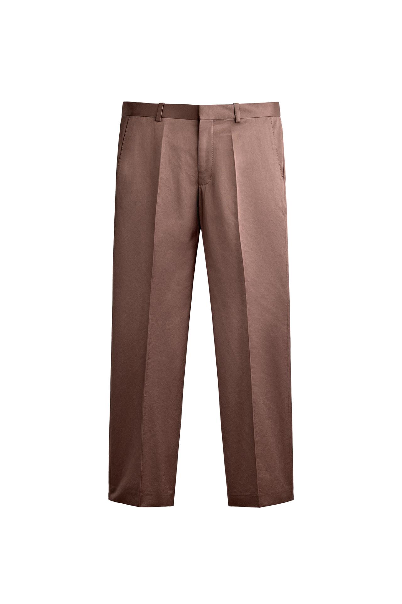 SATIN STRAIGHT-LEG TROUSERS