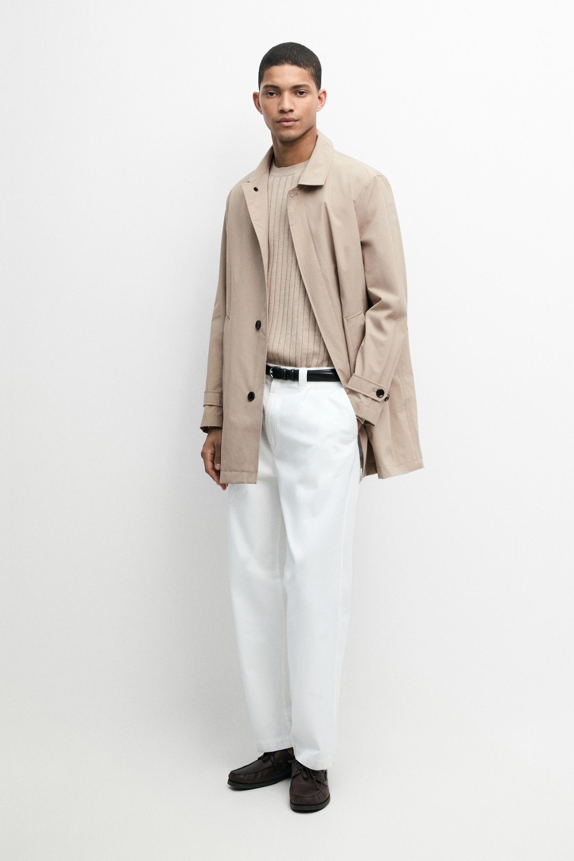 Lightweight long trench coat