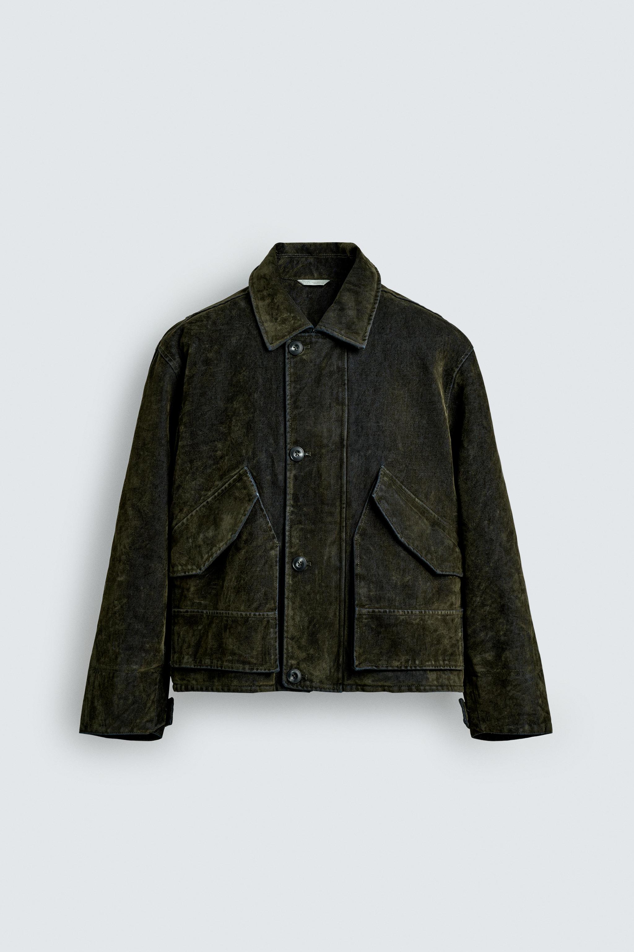 Shop Zara VELOUR TWILL JACKET at Beverly Center in Los Angeles, CA