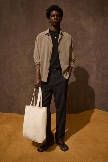 PANTALÓN CON LINO - Negro de Zara - Imagen 0