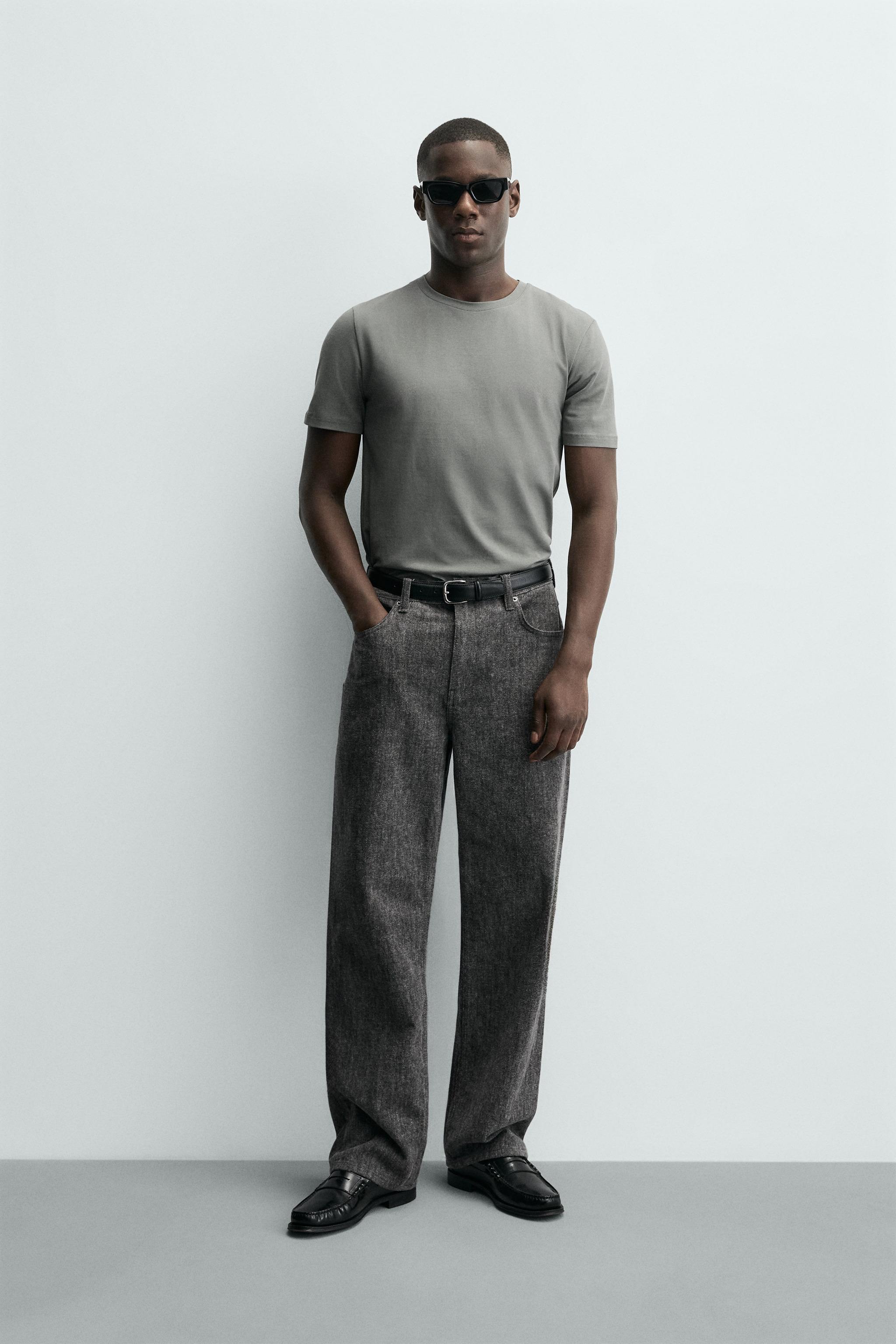 T-Shirt Uomo Oversize In Cotone – Manica Corta Con Tasca – Basic Giromanica Casual – Tinta Unita