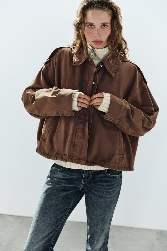 VESTE CAPE À PATTES - Marron de Zara - Image 1