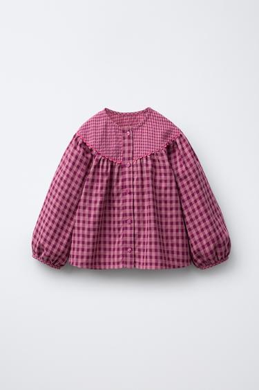 GINGHAM SHIRT - Fuchsia by Zara - Image 0