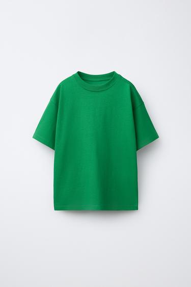 Zara PLAIN T-SHIRT - Green