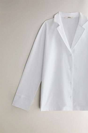 CHEMISE EN COTON - Blanc de Zara - Image 2