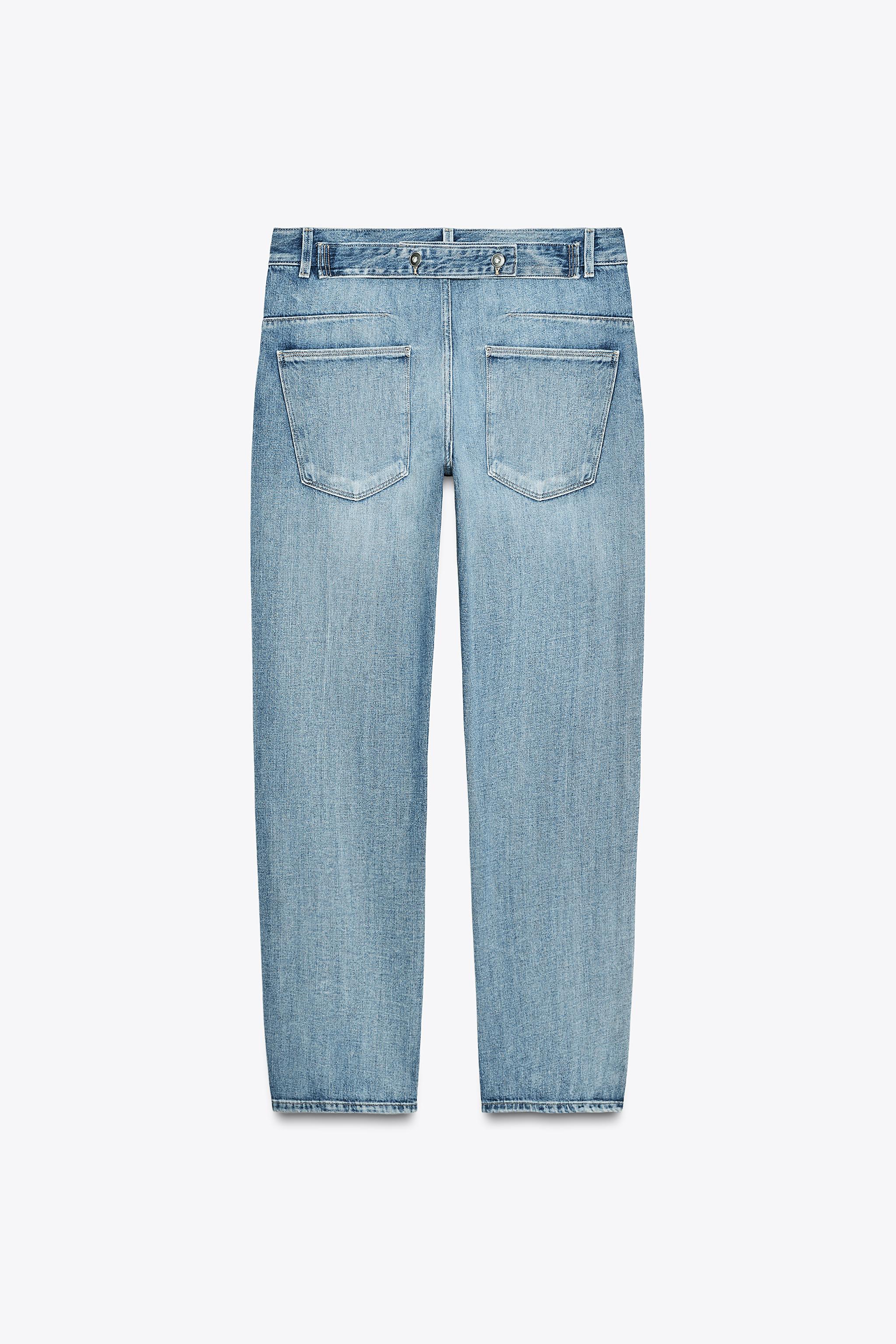 【直営・関税送料込】Lulu jeans in denim ZARA NEW WOMAN MID RISE TRF CARGO JEANS BELT LOOPS PANT BLUE