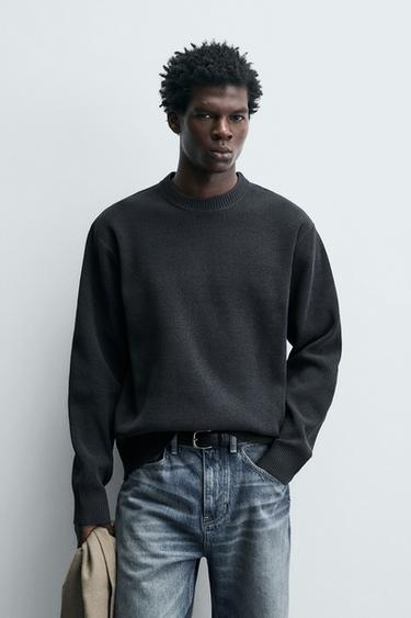 TEXTURED CHENILLE JUMPER - Dark grey by Zara