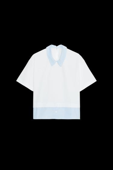 Zara STRIPED COMBINATION T-SHIRT - White - Image 0