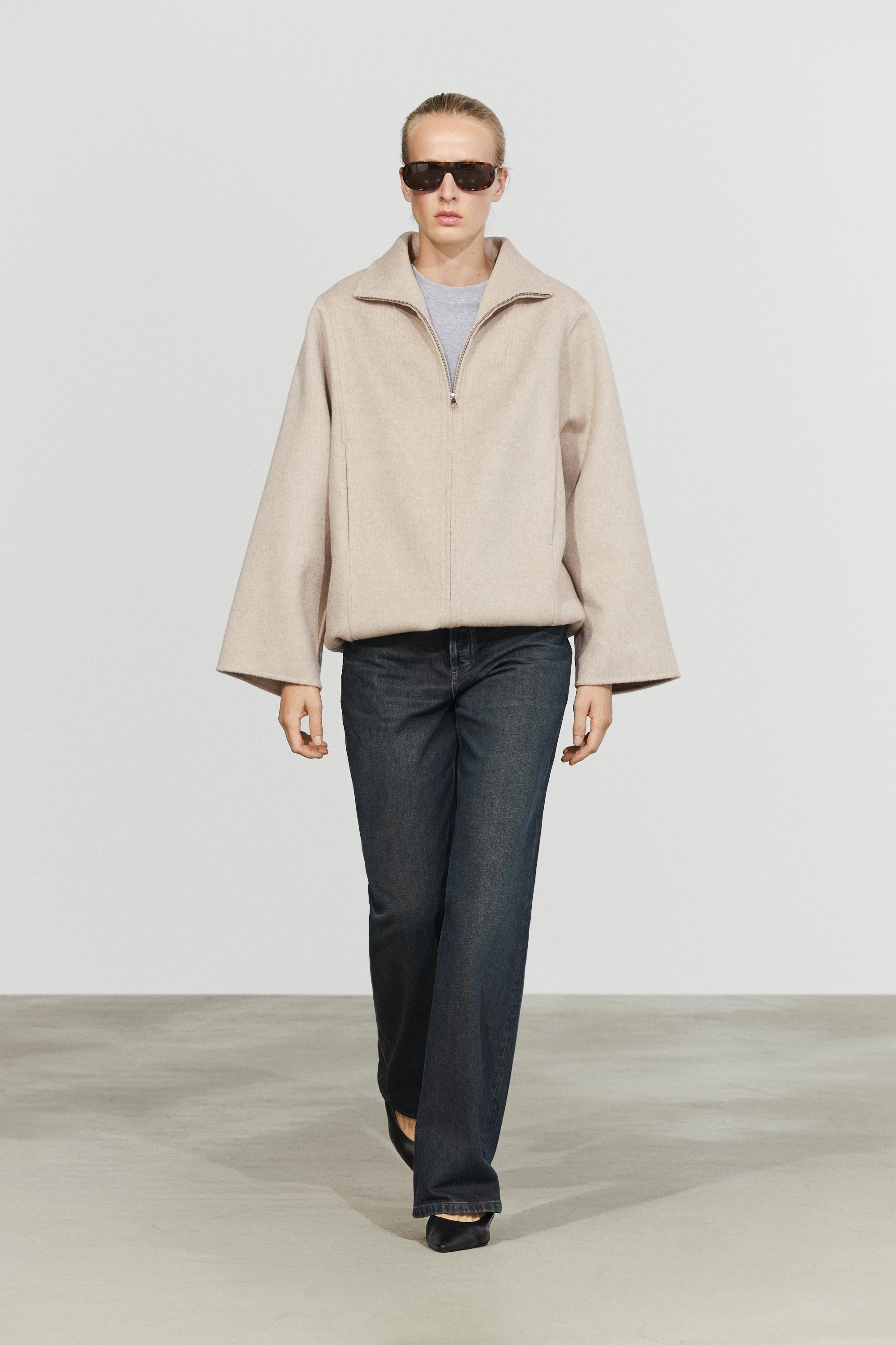 Veste bomber en laine mélangée