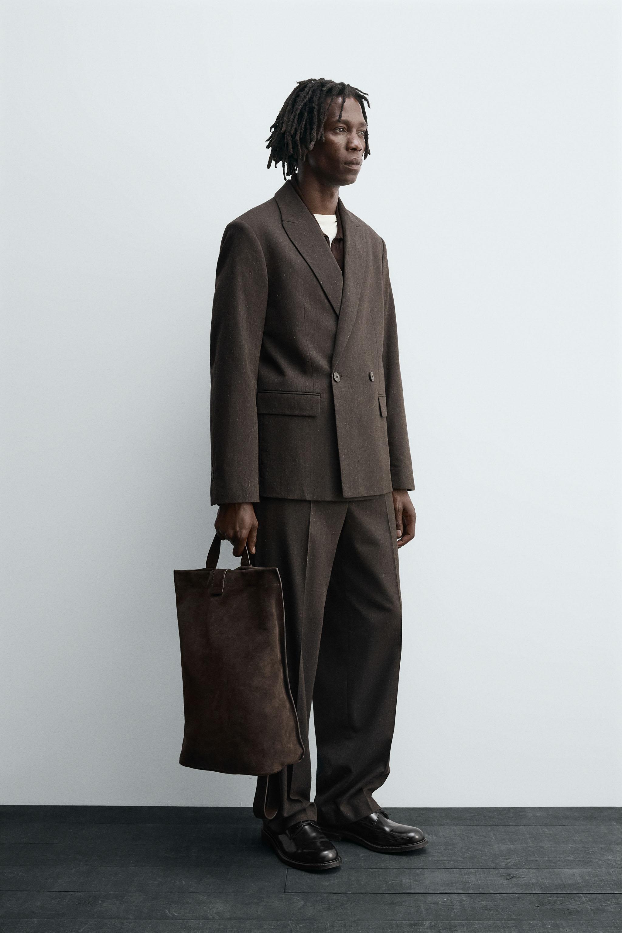 ダブルブレスト仕様ウールブレザー - グリッターブラウン | ZARA