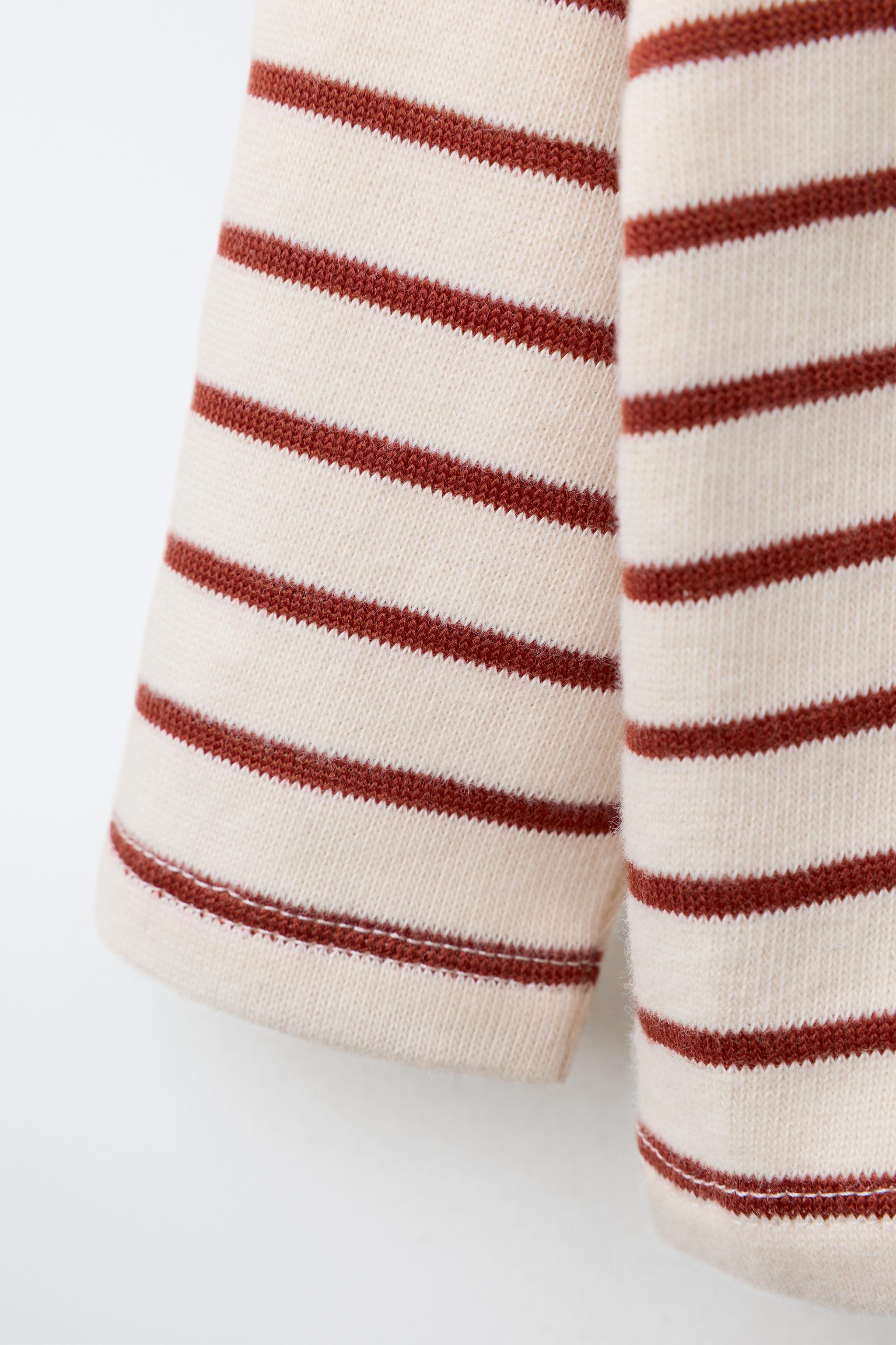 STRIPED BEAR EMBROIDERY T-SHIRT