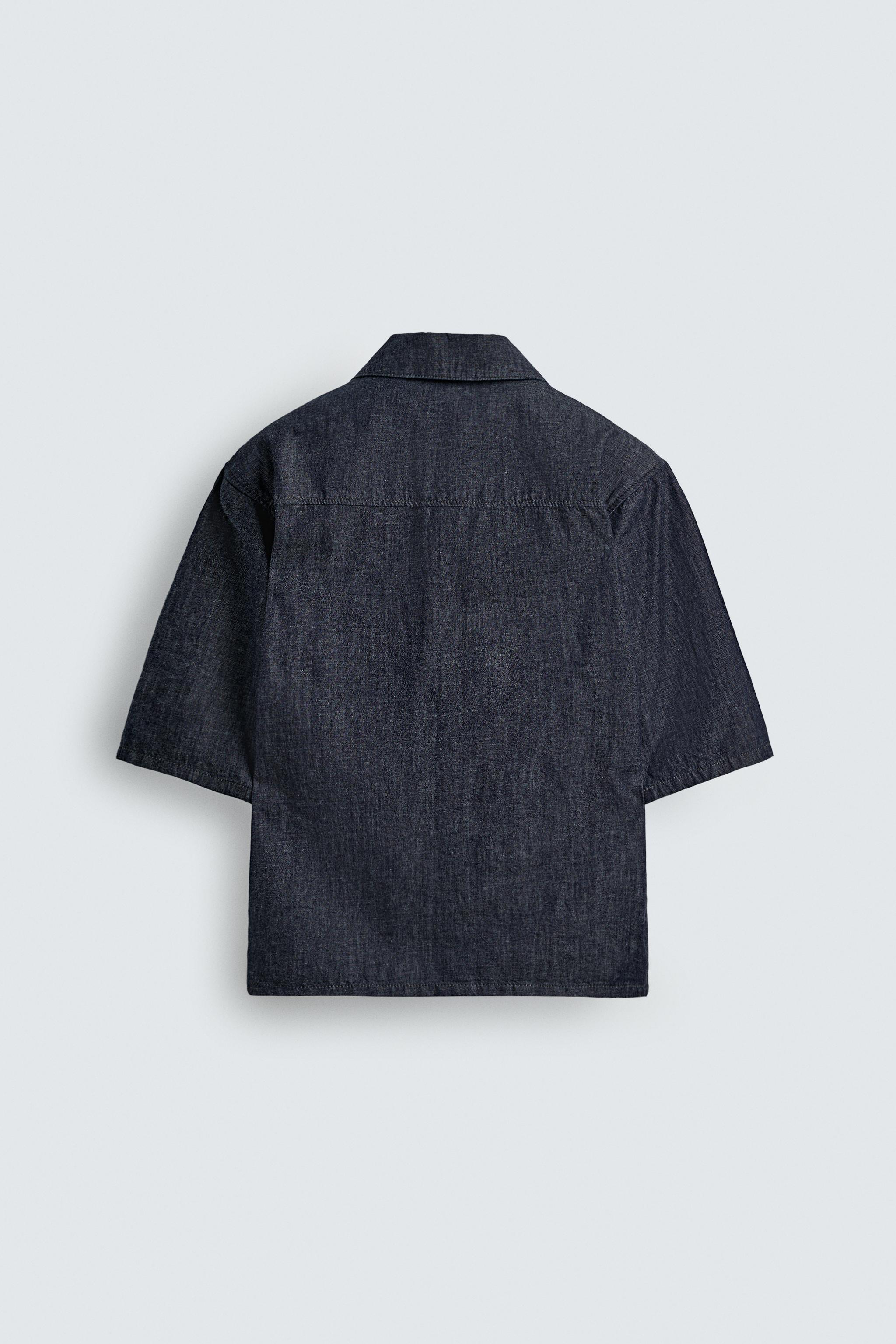 RELAXED FIT DENIM POLO SHIRT