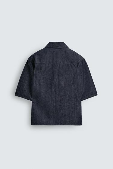 CHEMISE POLO EN DENIM COUPE DÉCONTRACTÉE - Bleu / Indigo de Zara - Image 7