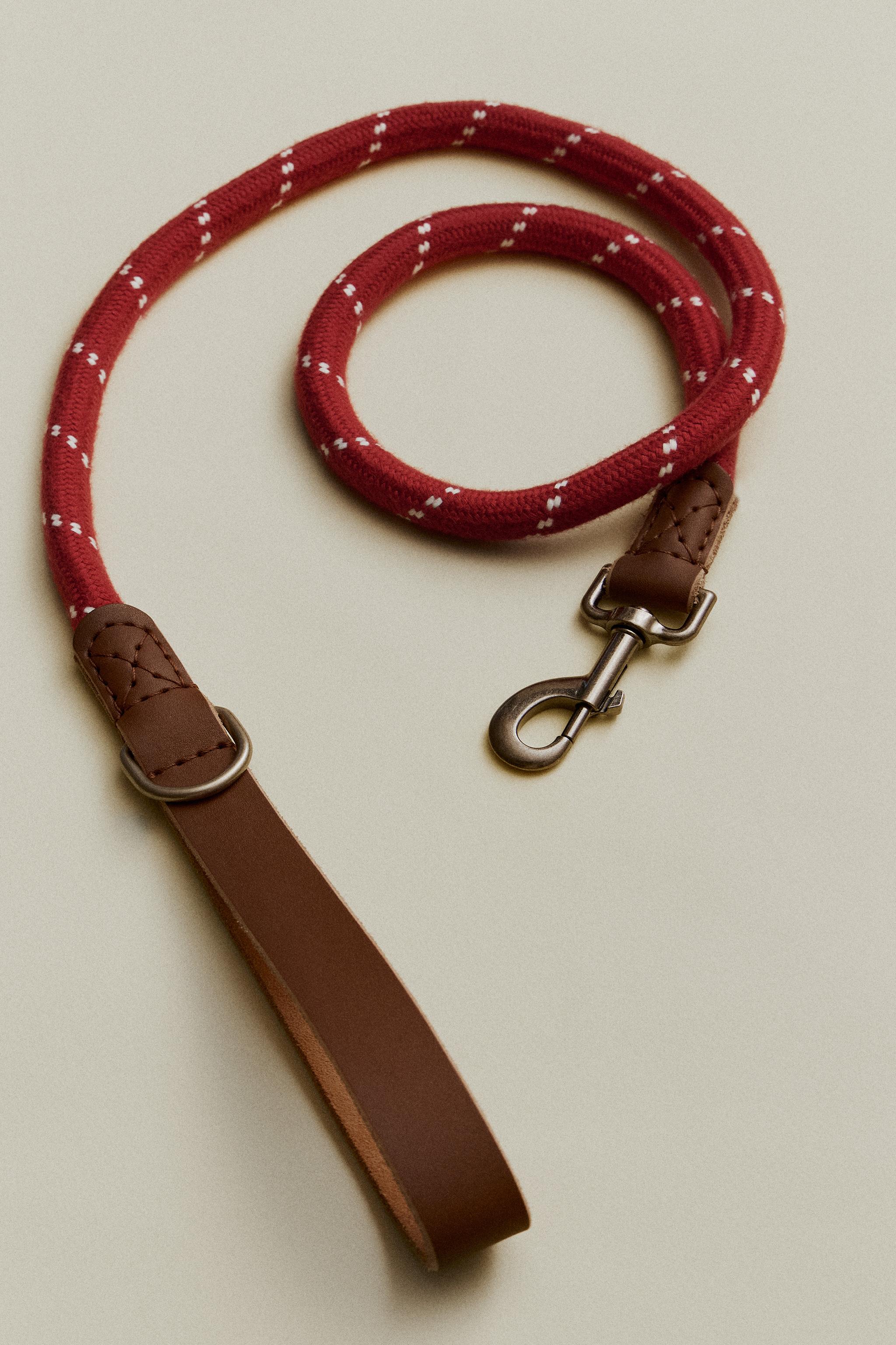 LAISSE CORDE ET CUIR ANIMAUX