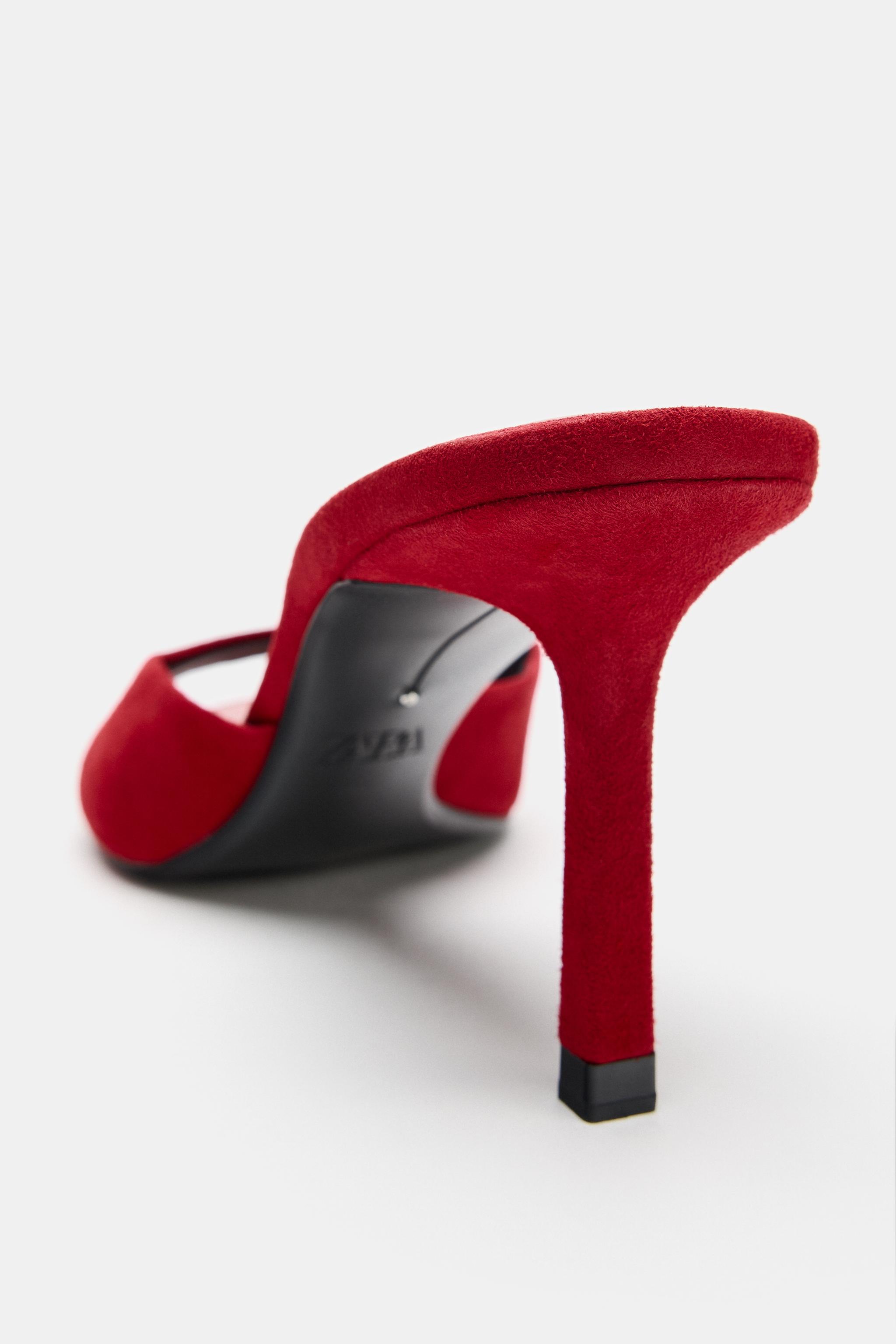 Женские сабо Zara SUEDE HIGH-HEEL MULES — фото 6