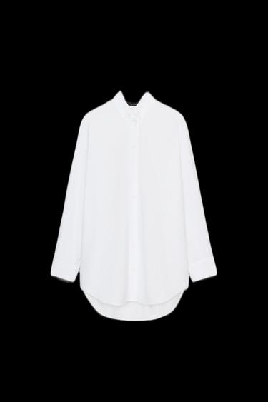 Zara OVERSIZED OXFORD SHIRT - White - Image 0