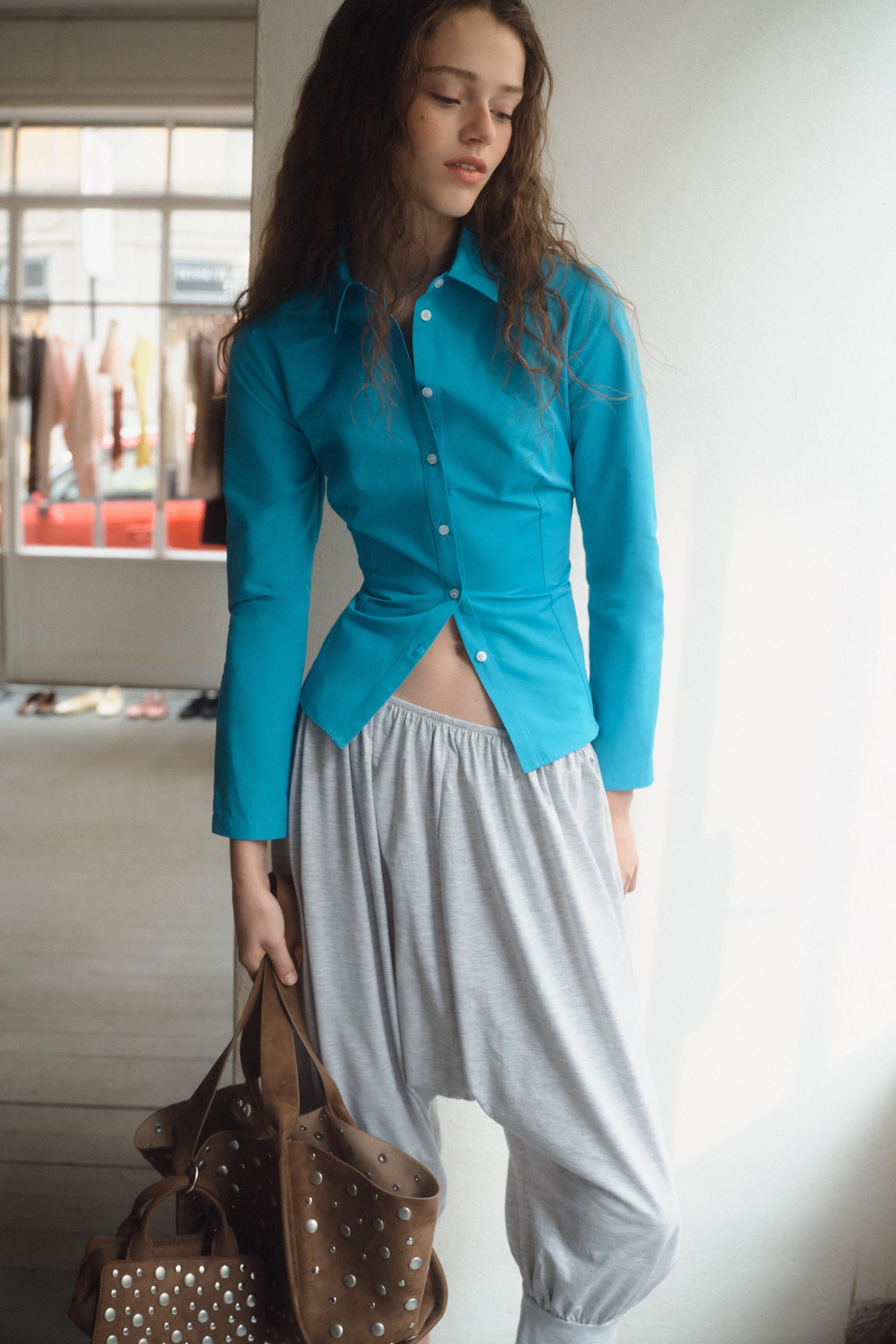 CHEMISE CINTRÉE EN TAFFETAS