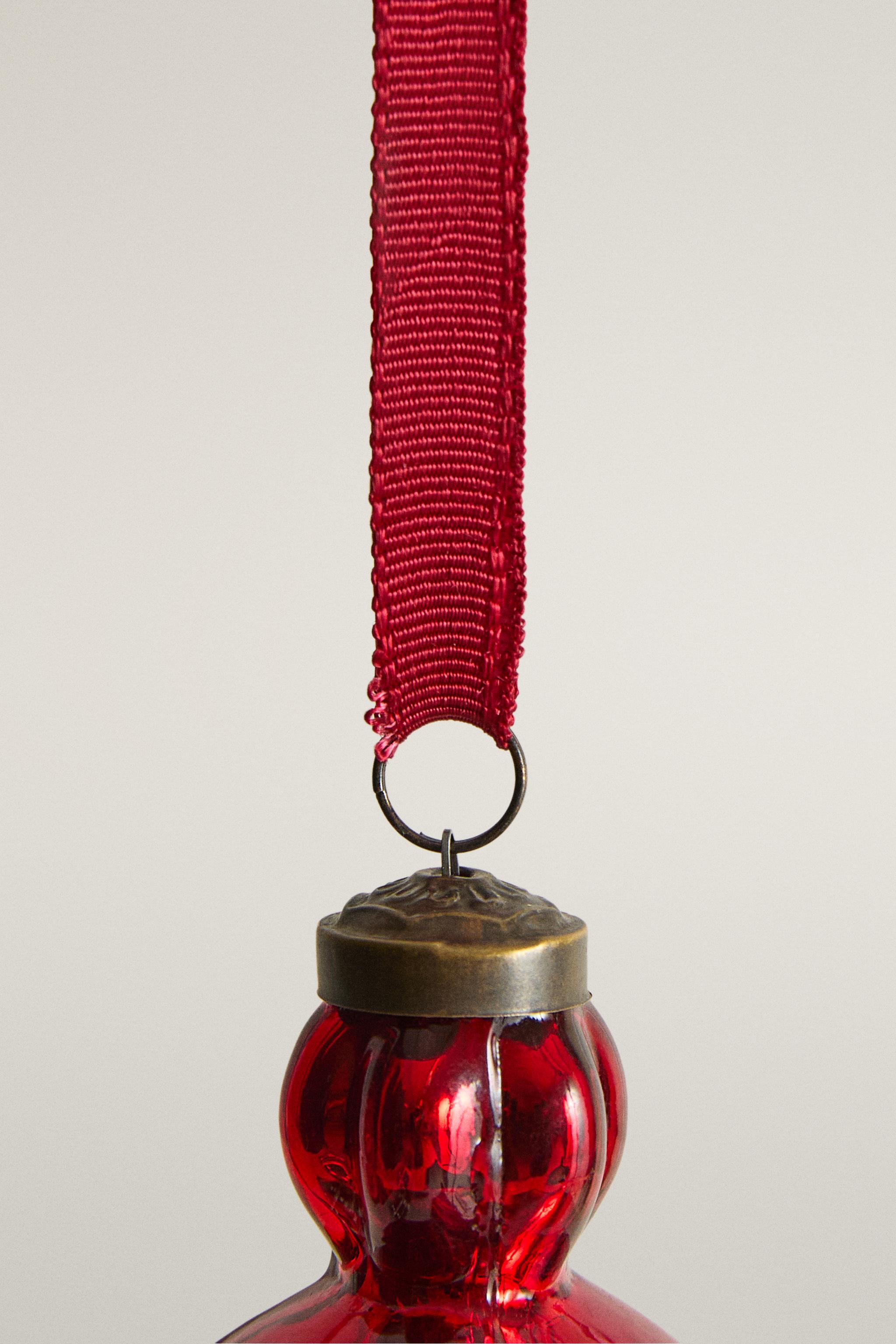 Ornement sapin de noël toupie en verre