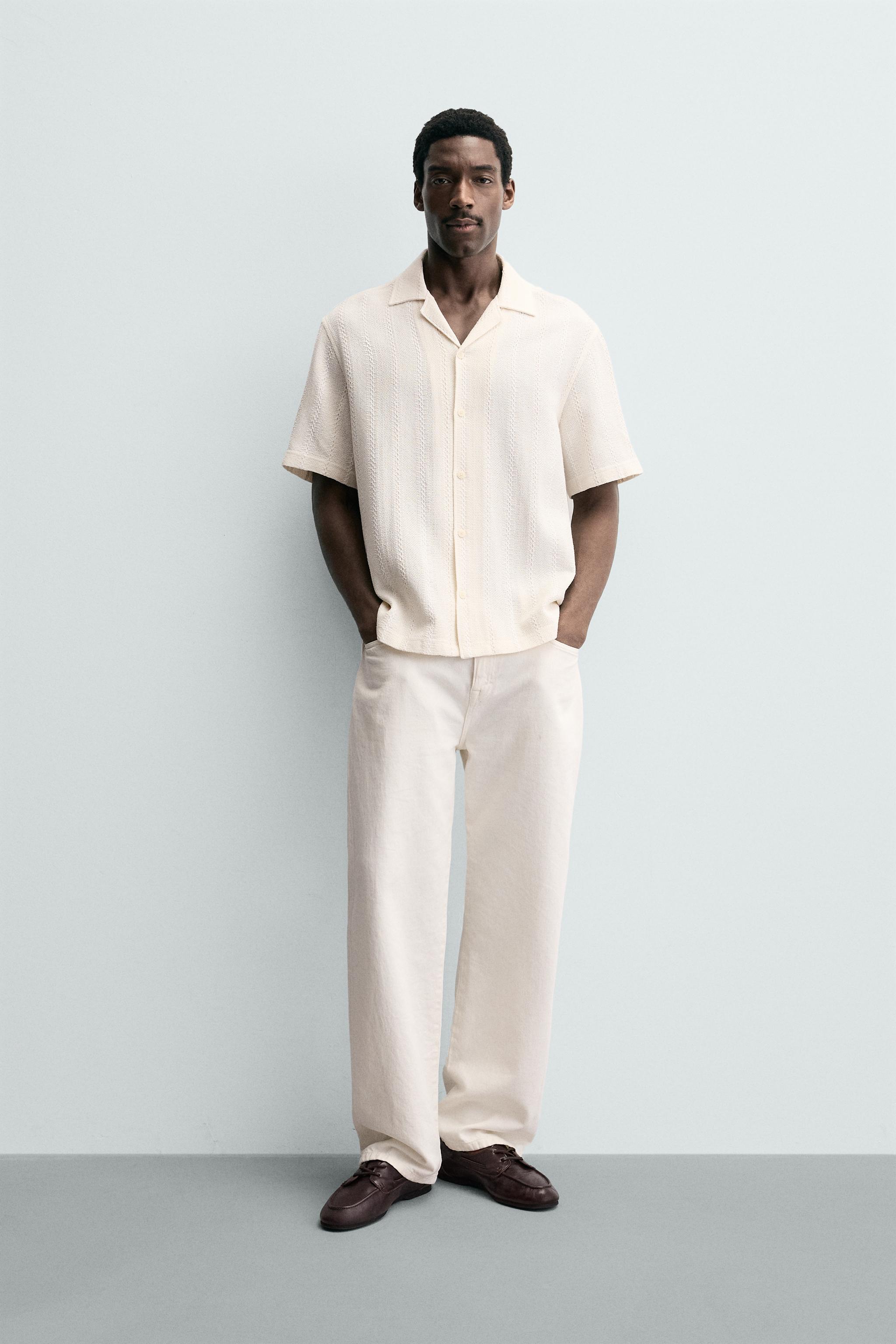 GEOMETRIC JACQUARD SHIRT - Navy blue | ZARA United States