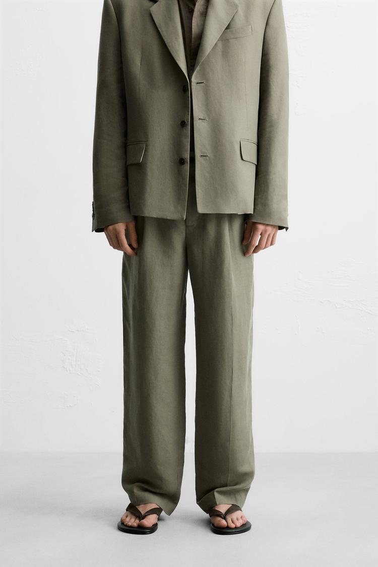 LYOCELL - LINEN SUIT PANTS