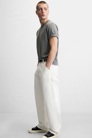 FADED CARPENTER POCKET TROUSERS - Oyster-white by Zara - Image 4