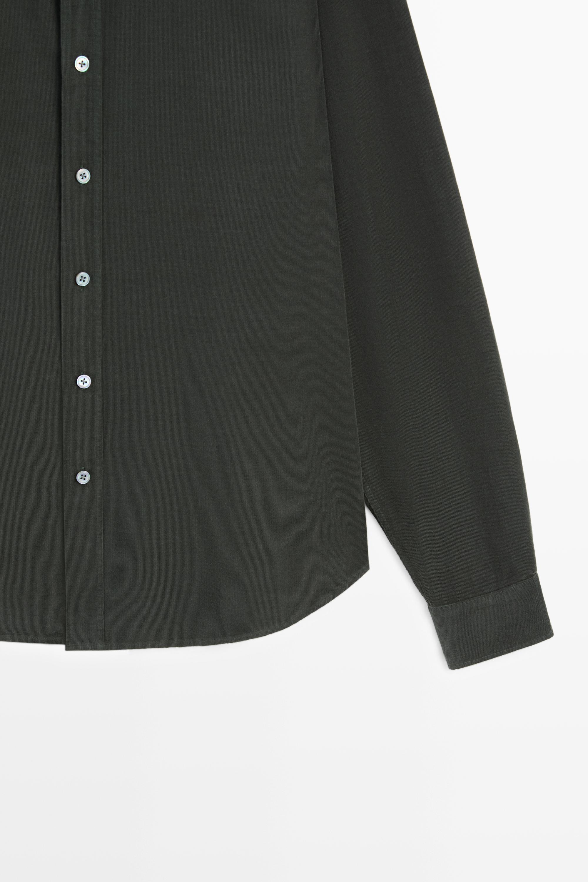 Regular fit needlecord shirt