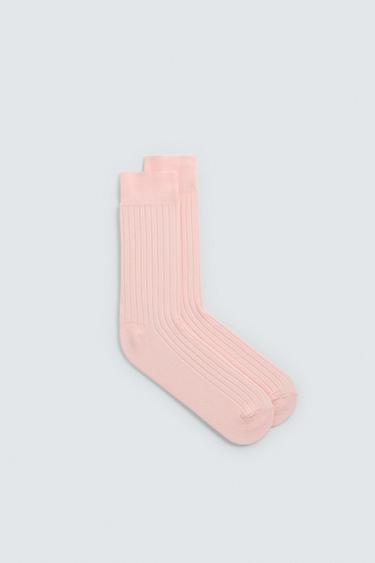 RIBBED SOCKS - Pink by Zara