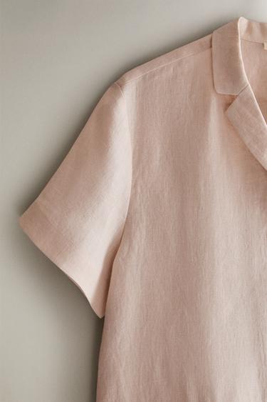 SHORT-SLEEVED LINEN SHIRT - Pink by Zara - Image 2