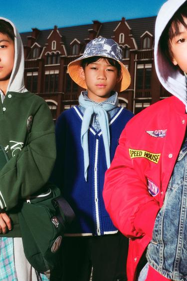 Zara 100%喀什米爾山羊絨條紋圍巾 - 天藍色 - 圖片 0