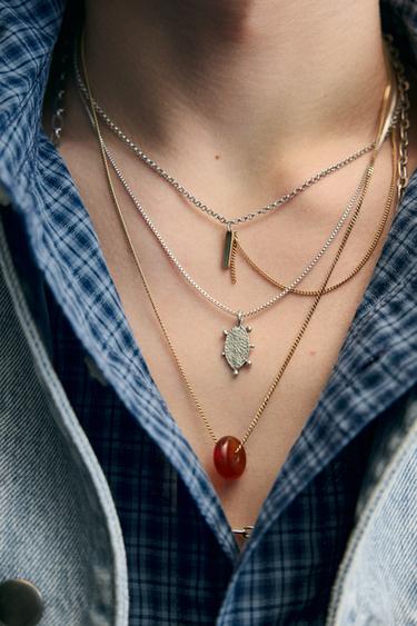 LOT DE 4 COLLIERS COMBINÉS - Or / Argent de Zara - Image 1