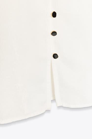 SHIRT WITH SHOULDER PADS - Oyster-white by Zara - Image 7