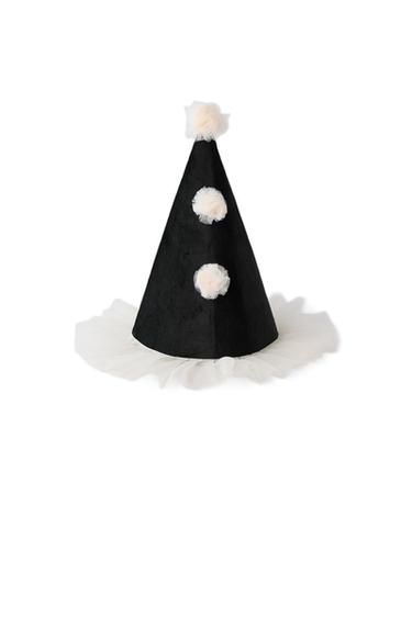 Zara HARLEQUIN CLOWN COSTUME HAT - Black