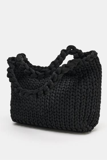 BRAIDED TOTE BAG - Black by Zara - Image 2